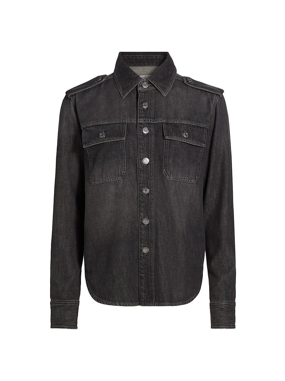 Womens Denim Button-Front Shirt Product Image