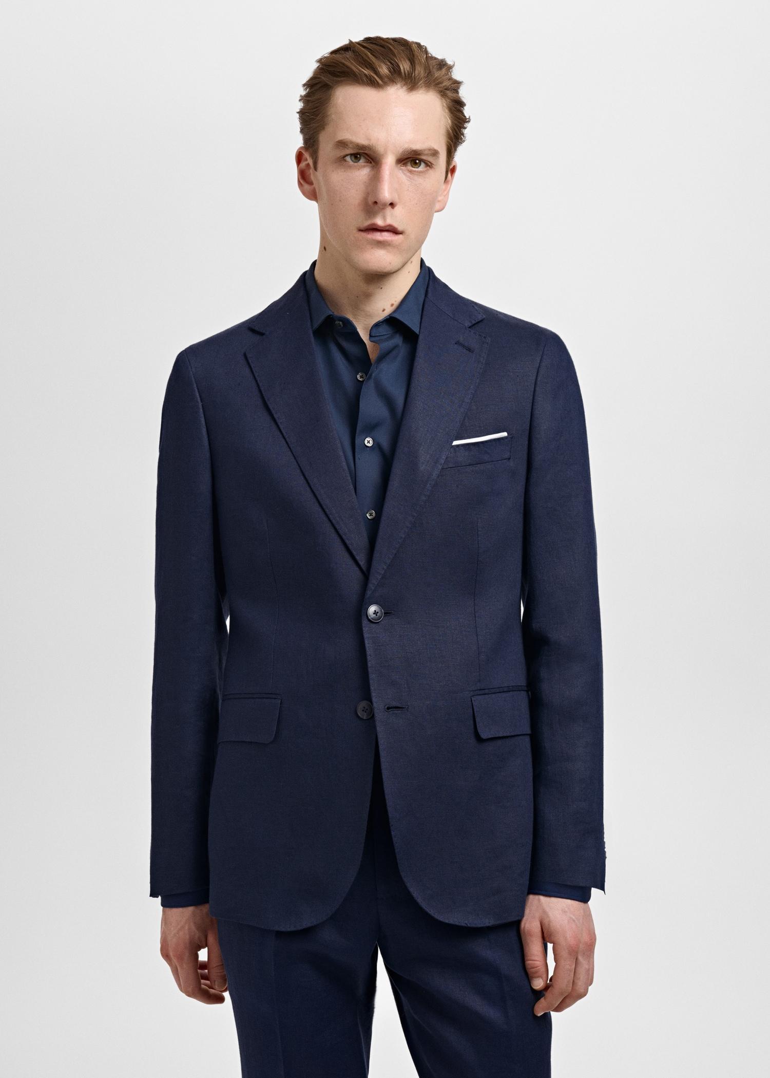 Amalfi 100% linen slim-fit suit blazer - Men | MANGO USA Product Image