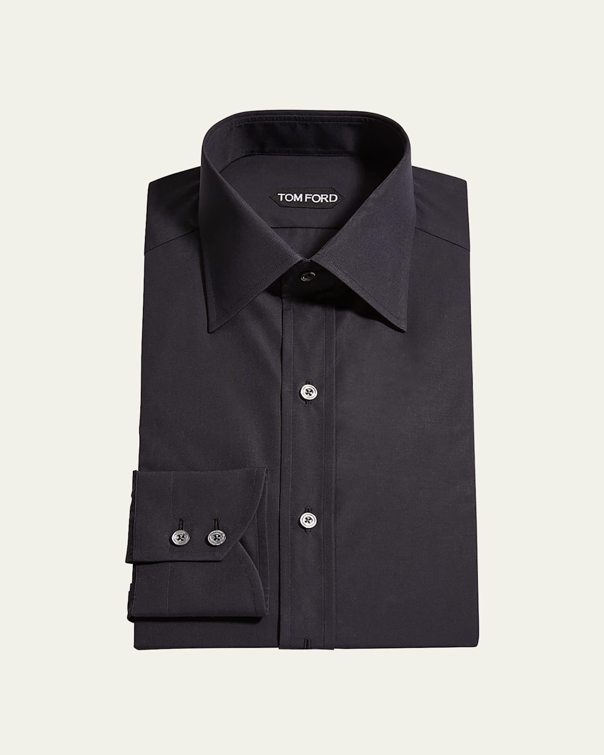 Mens Solid Cotton Dress Shirt Product Image