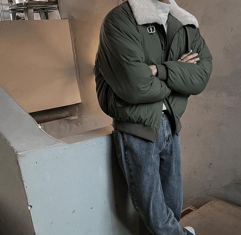 RT No. 12029 GREEN FLEECE COLLAR ZIP-UP JK Product Image