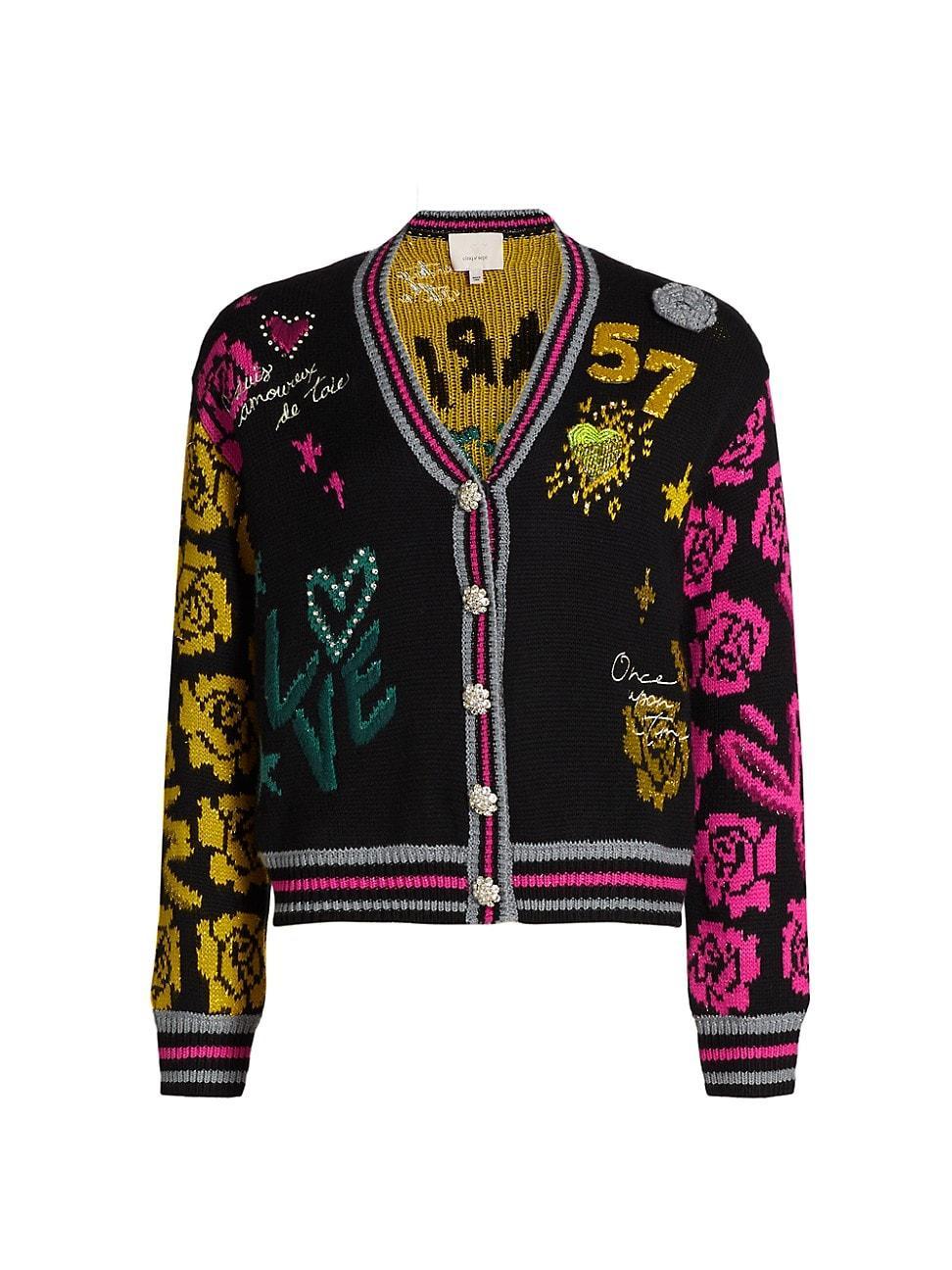 Womens Collage Wool-Blend Cardigan Product Image