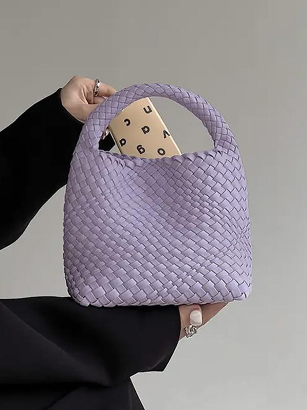 Solid Color Woven Bags Handbags Product Image