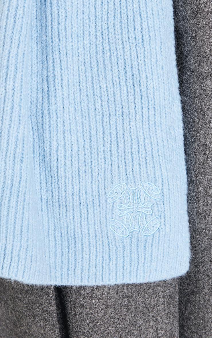 PRETTYLITTLETHING Blue Rib Logo Scarf Product Image