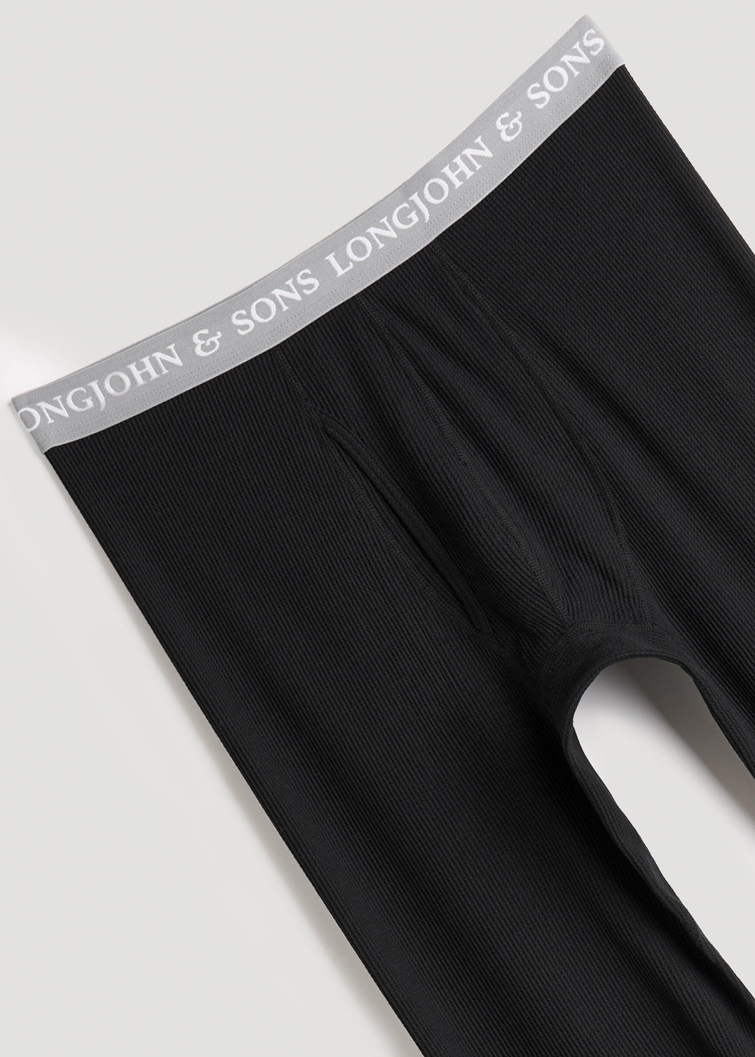 LJ&S Long Thermal Underwear in Black - Bottoms for Tall Men Product Image