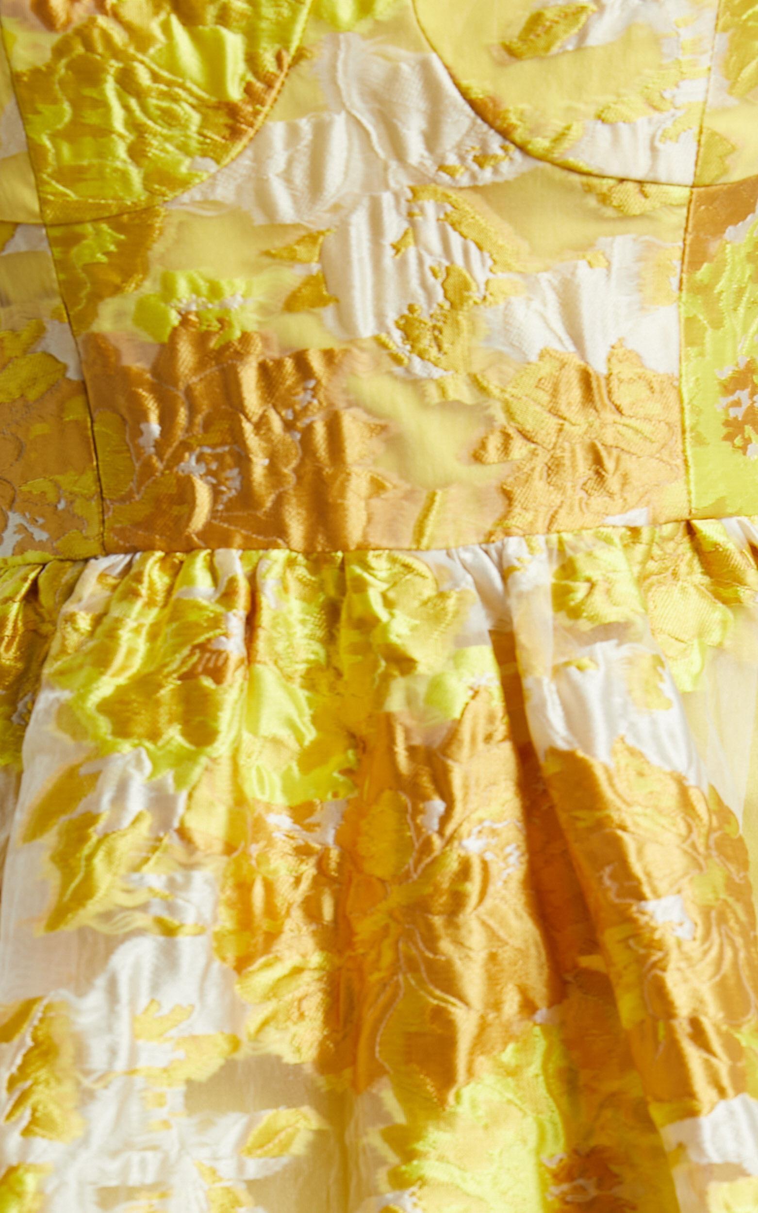 Brailey Midi Dress - Aline Corset Detail Dress in Yellow Product Image
