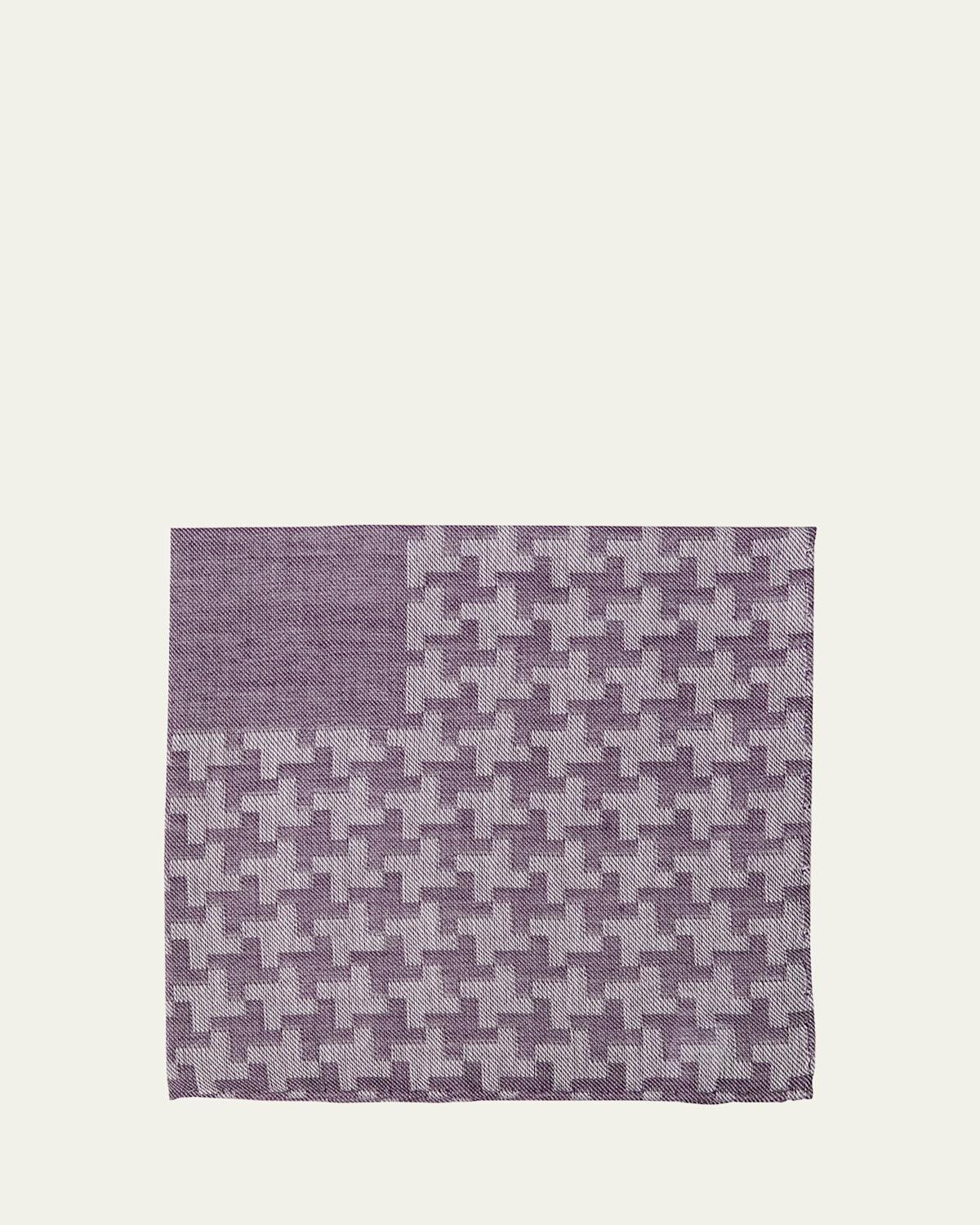 Men's Irregular Box-Print Cotton Handkerchief Product Image