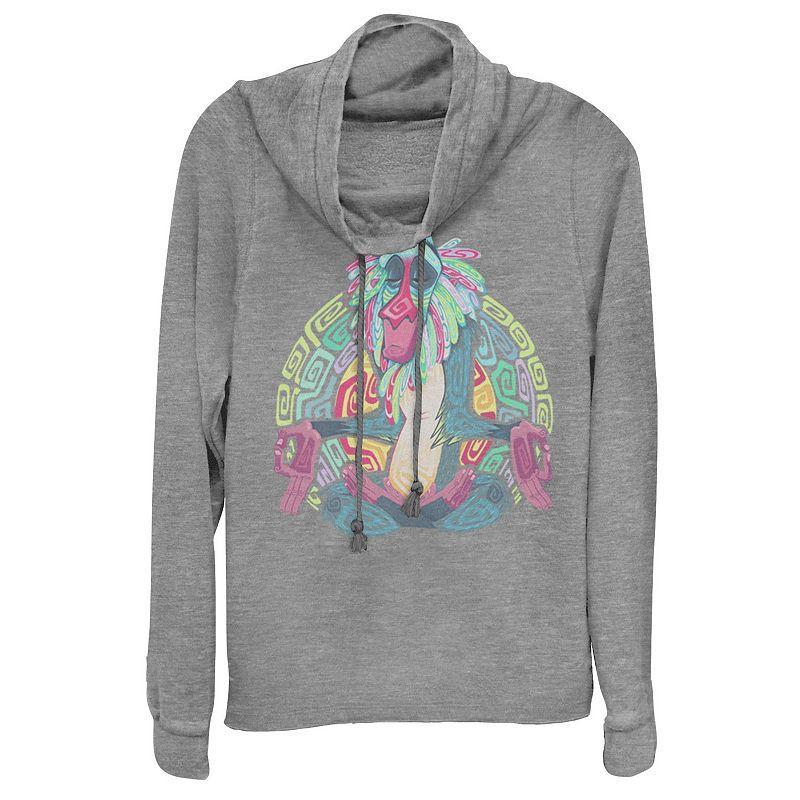 Disney's Lion King Rafiki Meditation Juniors' Cowlneck Graphic Lightweight Long Sleeve, Girl's, Size: Medium, Gray Grey Product Image