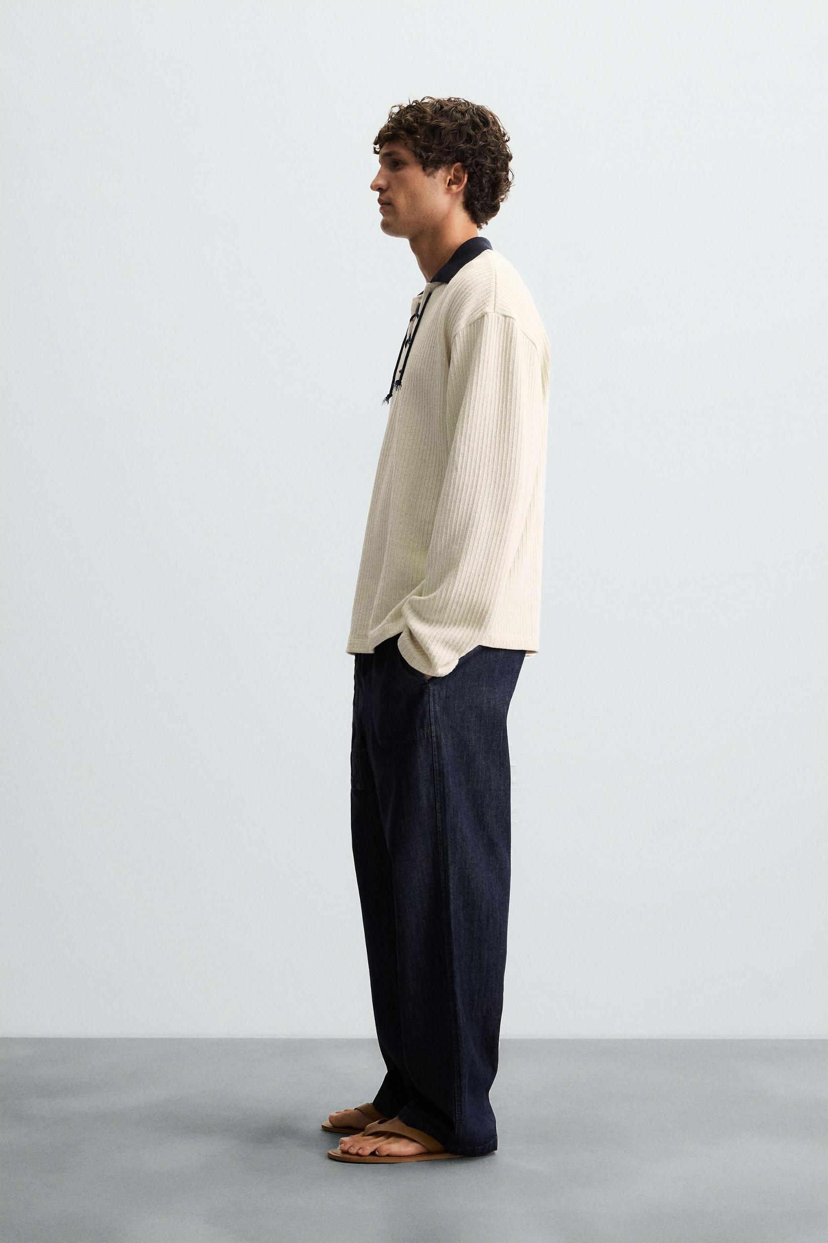 TEXTURED DRAWSTRING SWEATSHIRT Product Image