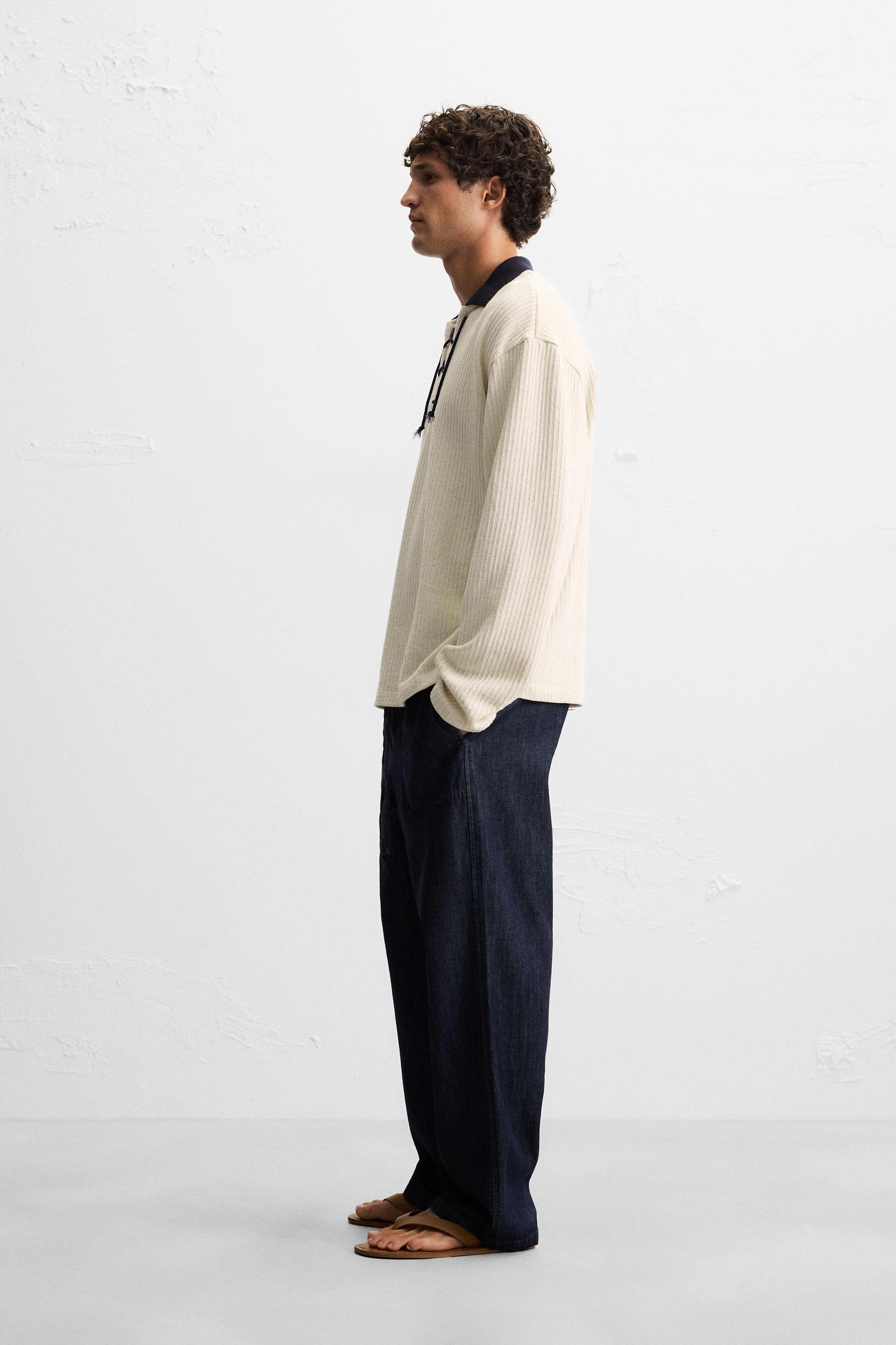 TEXTURED DRAWSTRING SWEATSHIRT Product Image