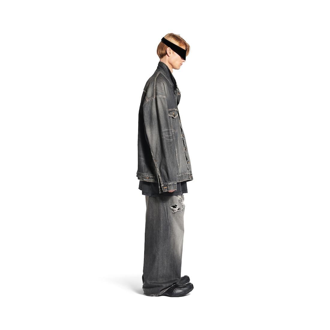 Men's Oversized Charms Denim Jacket in Dark Grey Product Image