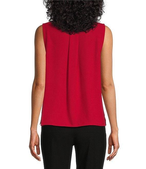Investments Platinum Suiting Woven Sleeveless V-Neck Button Front Top Product Image