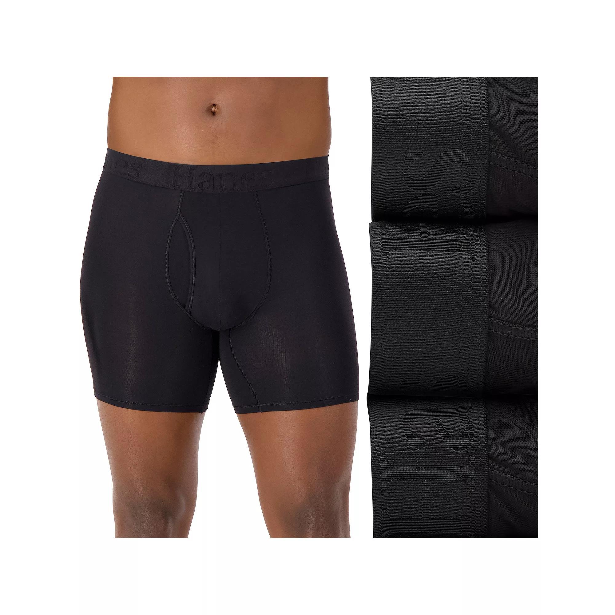 Hanes Originals Ultimate 3-Pack Men's SuperSoft Boxer Briefs, Size: Medium, Black Product Image
