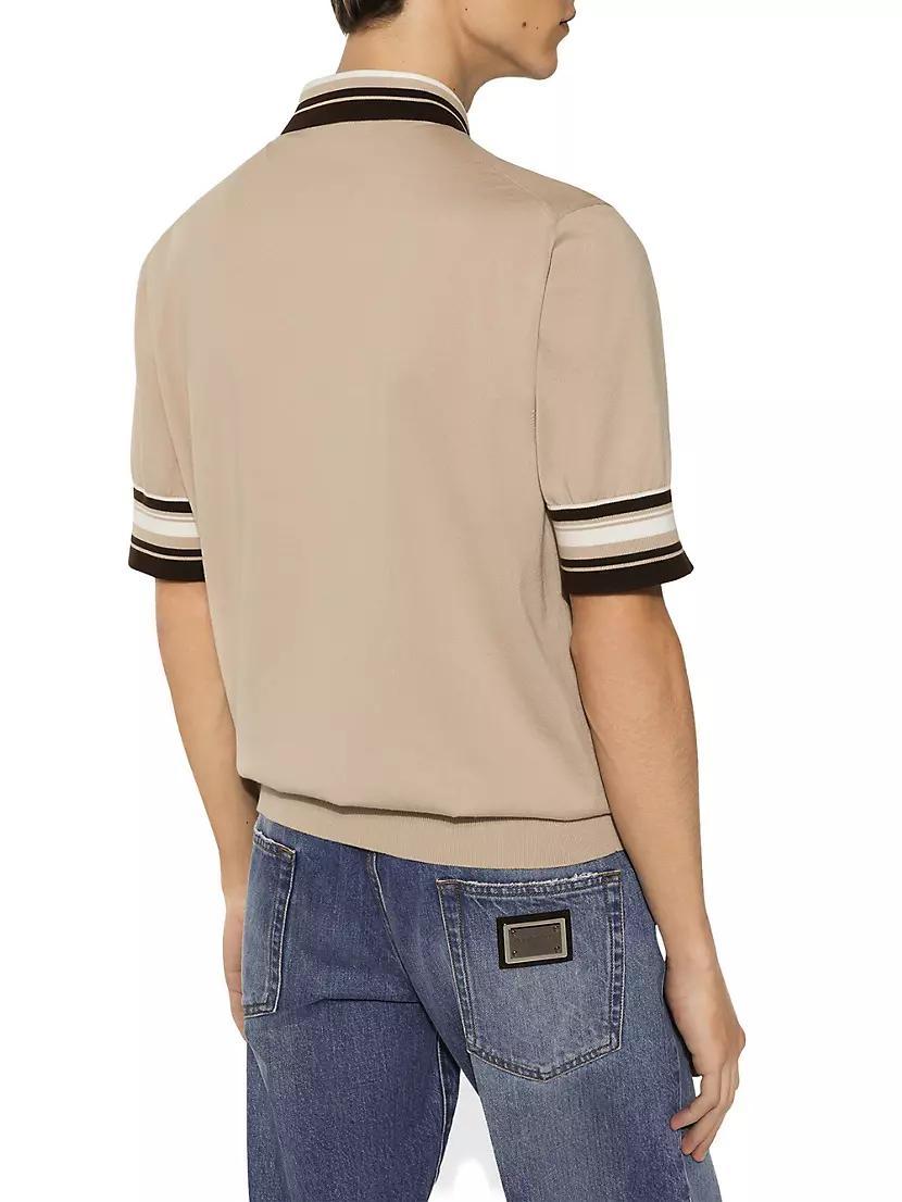 Silk Knit Polo Shirt Product Image