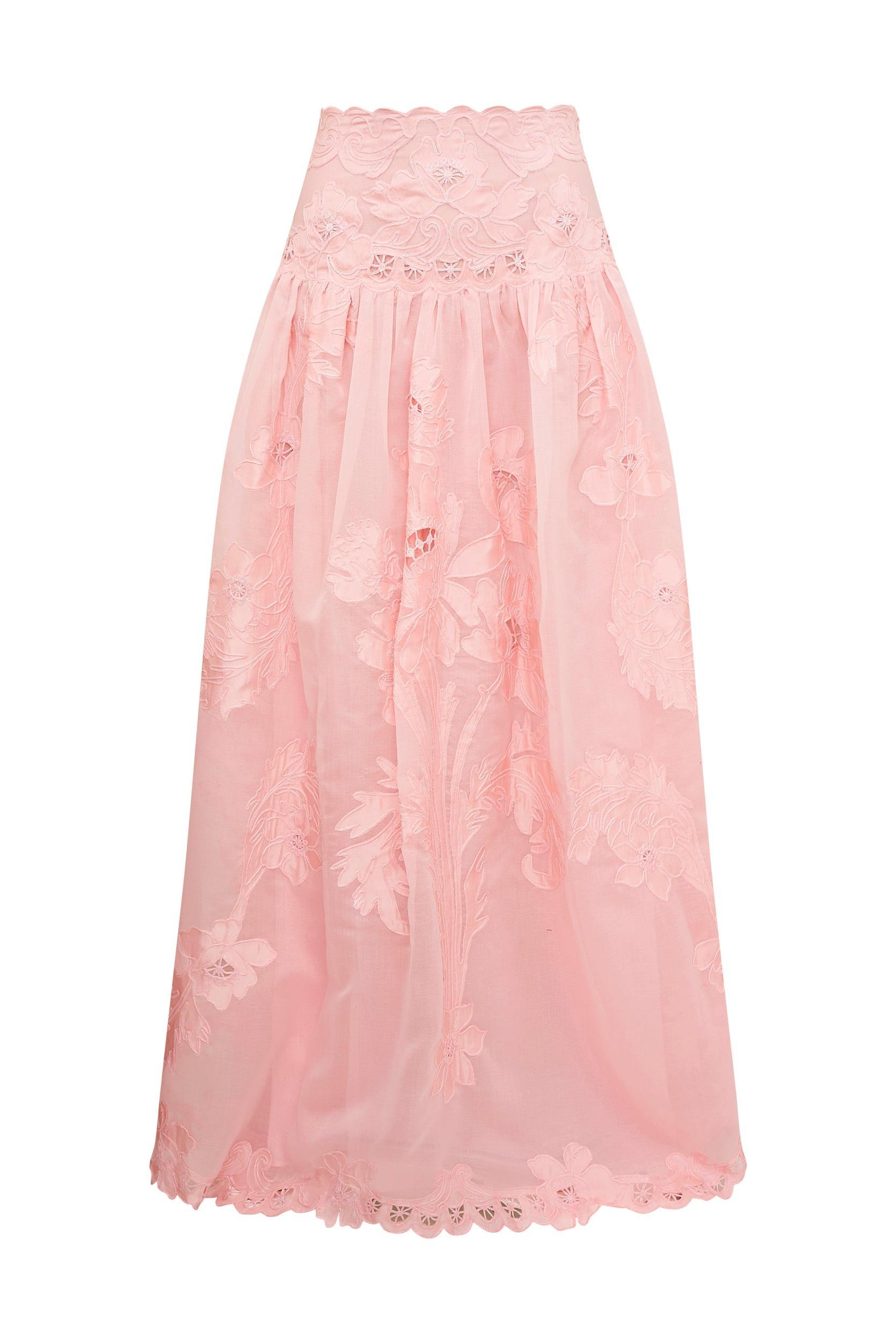 Burano Bouquet Applique Embroidered Maxi Skirt Product Image
