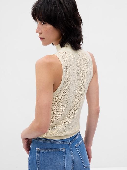 Pointelle Mockneck Sweater Tank Product Image