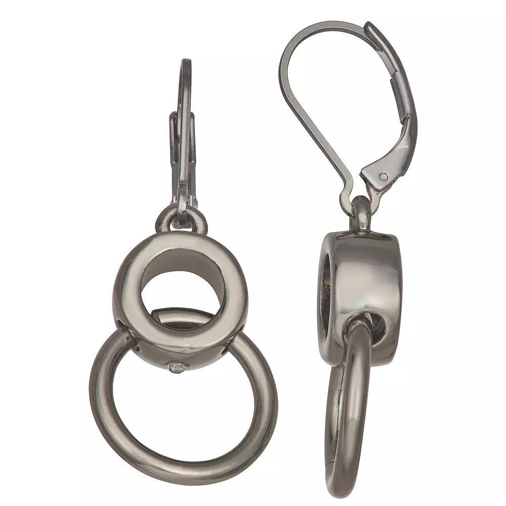 Simply Vera Vera Wang Silver Tone Leverback Small Link Drop Earrings, Womens Product Image