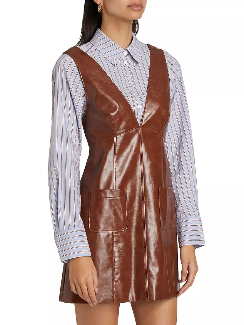 Tade Layered Faux Leather Minidress Product Image
