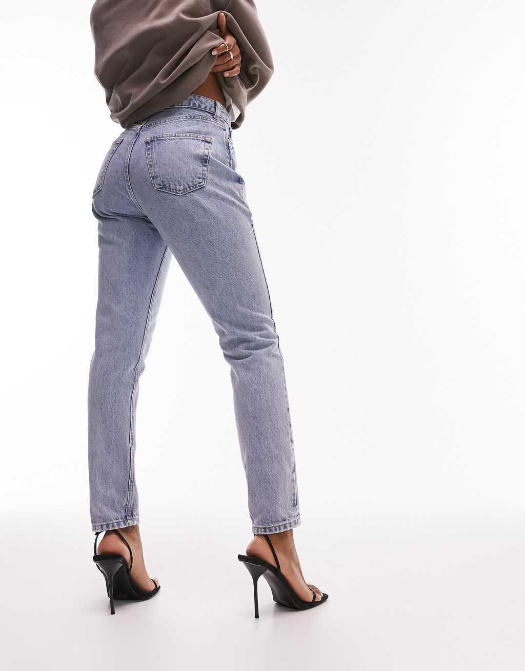 Topshop Hourglass Original Mom high rise jean in bleach Product Image