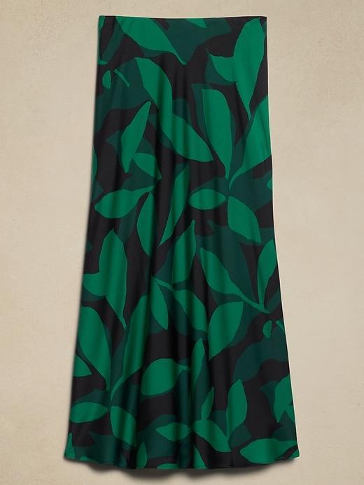 Satin Midi Slip Skirt Product Image
