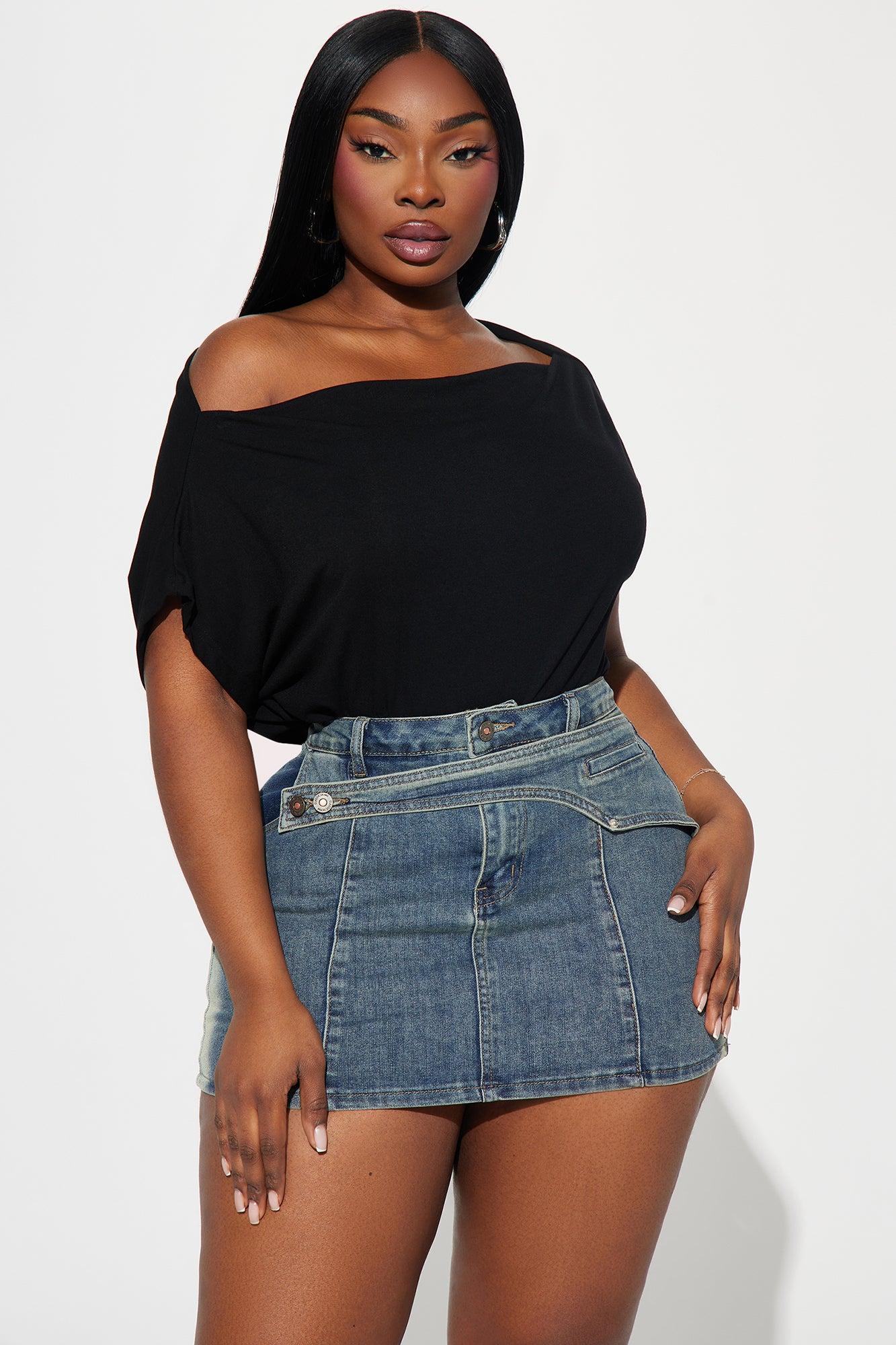 Eva Effortless One Shoulder Top - Black Product Image