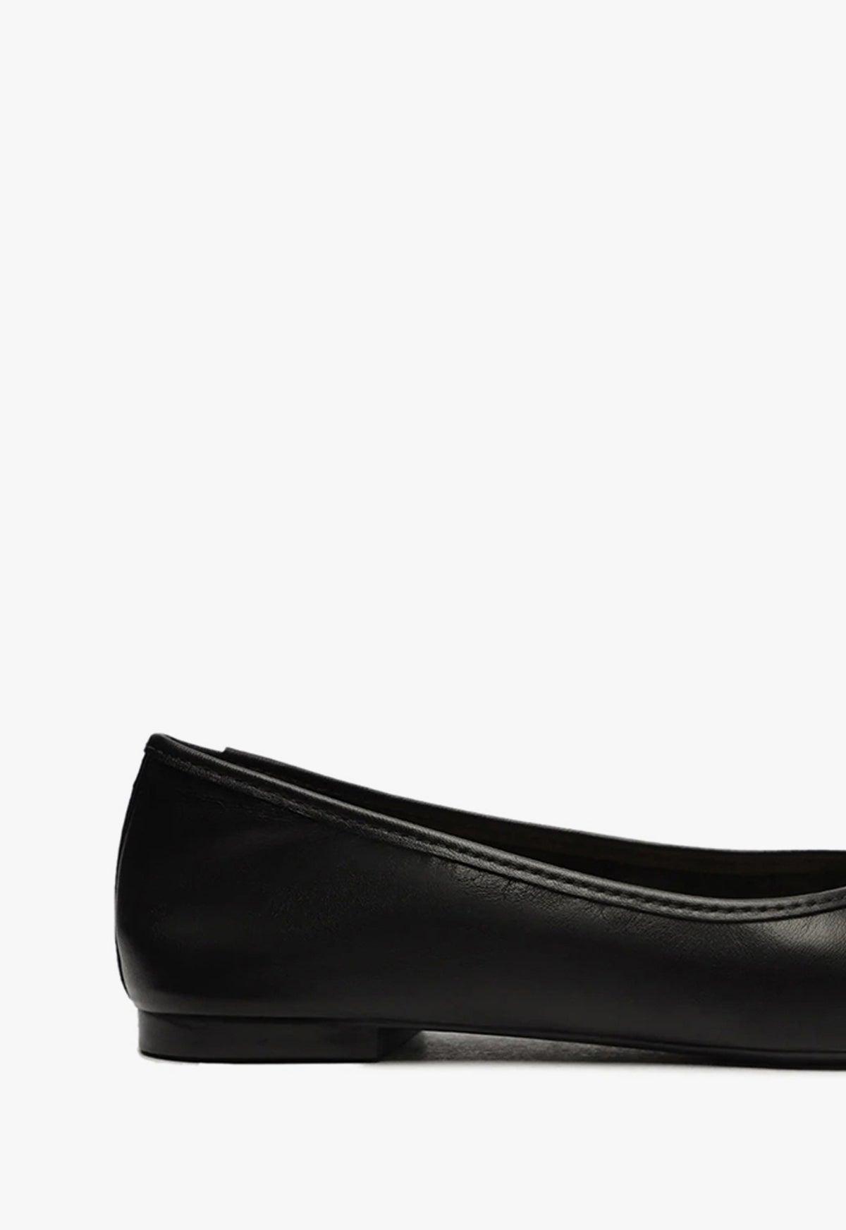 Arissa Black Leather Ballet Flat Product Image