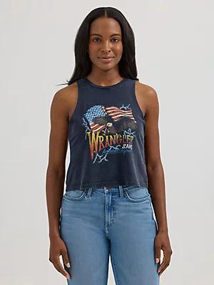 Women's Wrangler Festival Crop Graphic Tank in Antique White Product Image