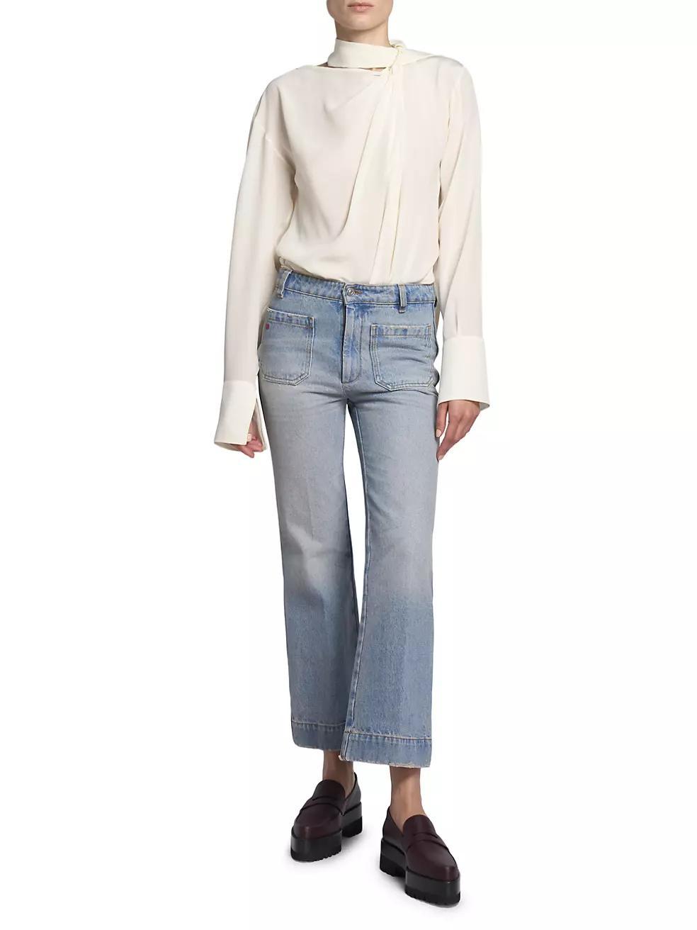 Alina High-Rise Cropped Flared Jeans Product Image