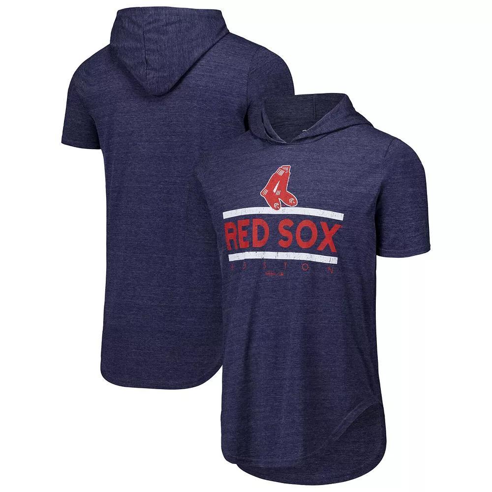 Men's Majestic Threads Navy Boston Red Sox Tri-Blend Hoodie T-Shirt, Size: Large, Blue Product Image