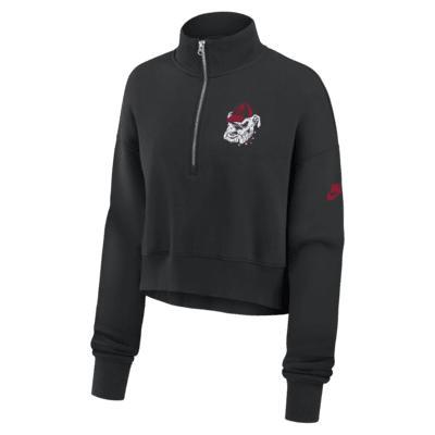 New York Giants Rewind Phoenix Nike Women's NFL Cropped 1/4-Zip Crew Product Image