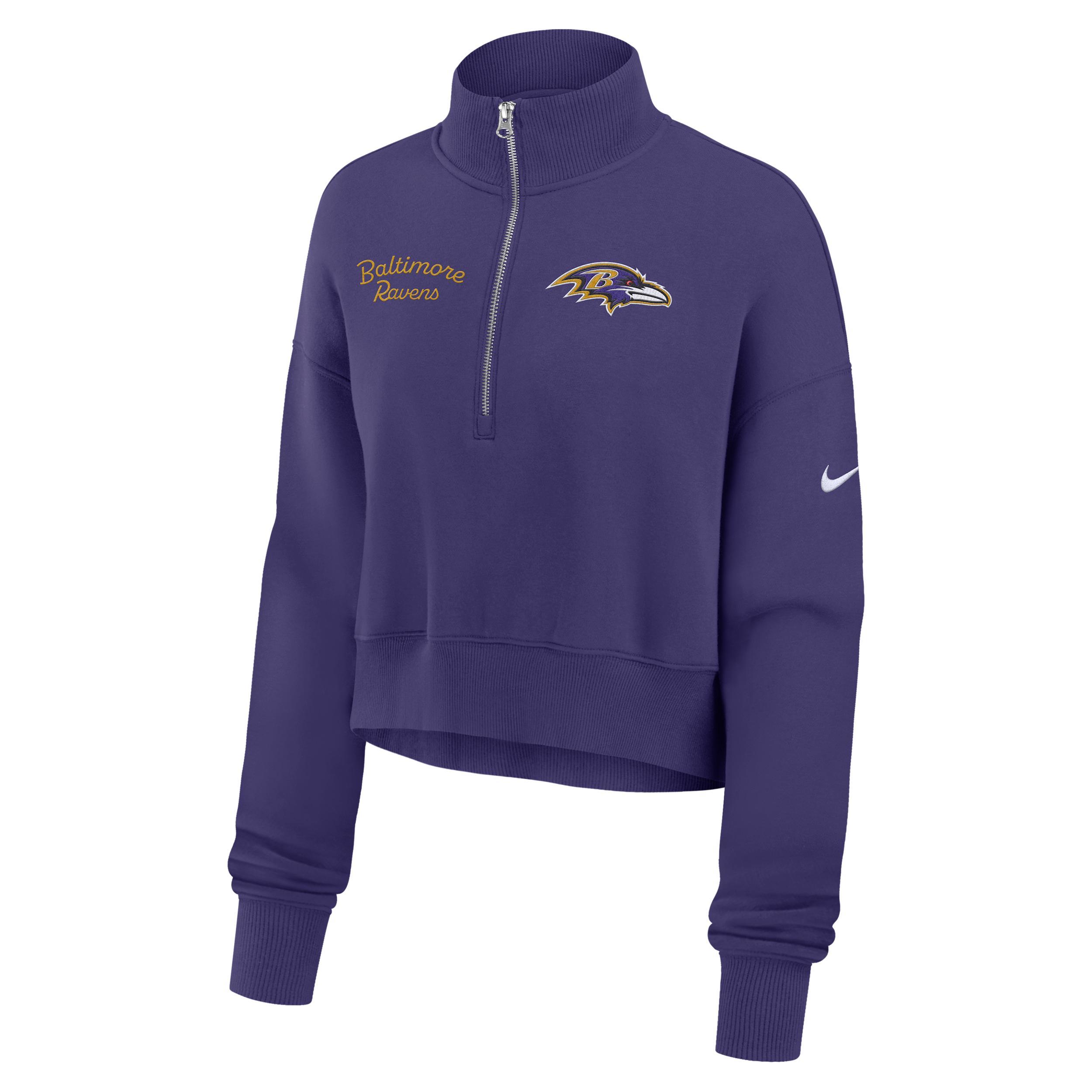 Pittsburgh Steelers Phoenix Women's Nike NFL Cropped 1/4-Zip Crew Product Image