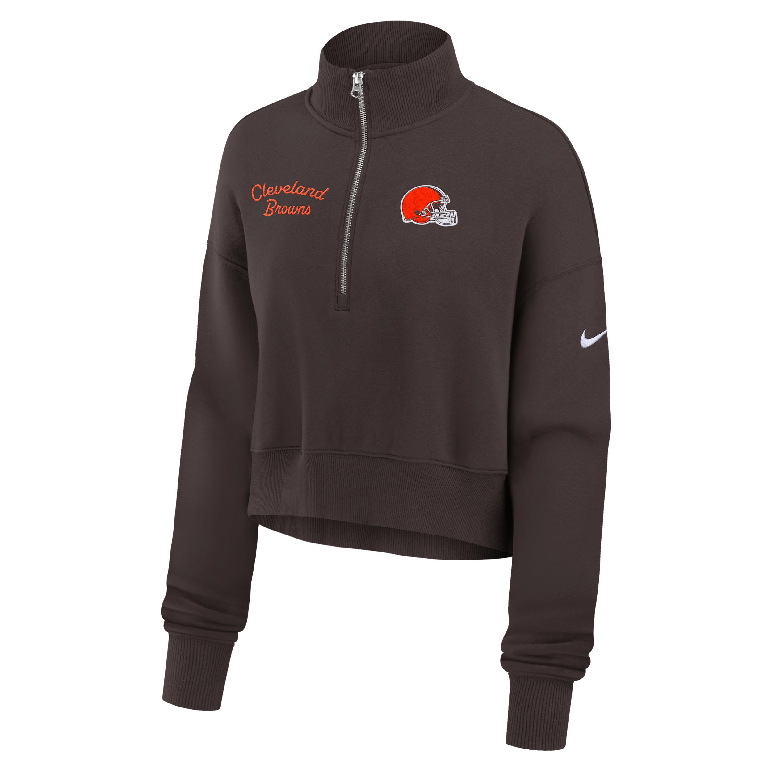 Miami Dolphins Phoenix Nike Women's NFL Cropped 1/4-Zip Crew Product Image