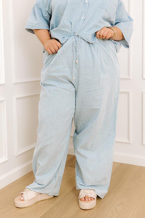 Coastal Dreams High Waist Chambray Pants Curves Product Image