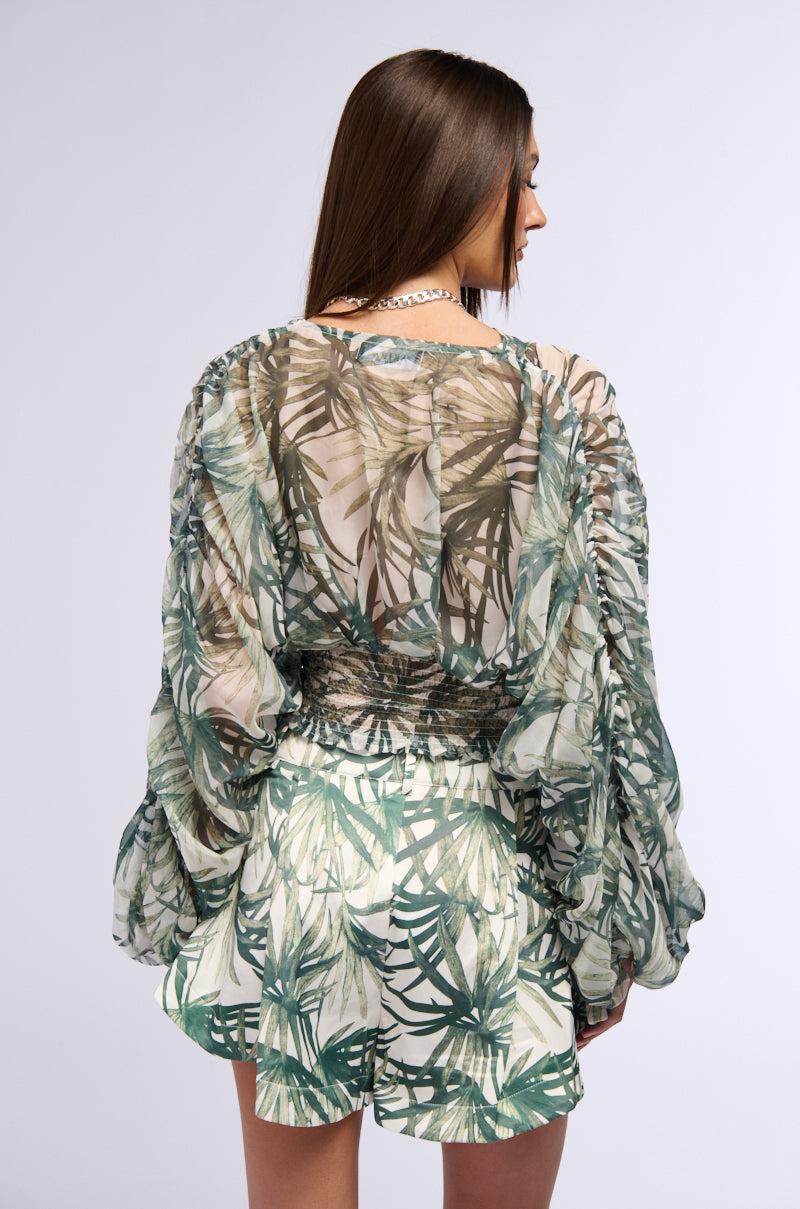 SUMMER LOVIN LEAF PRINT BLOUSE Product Image