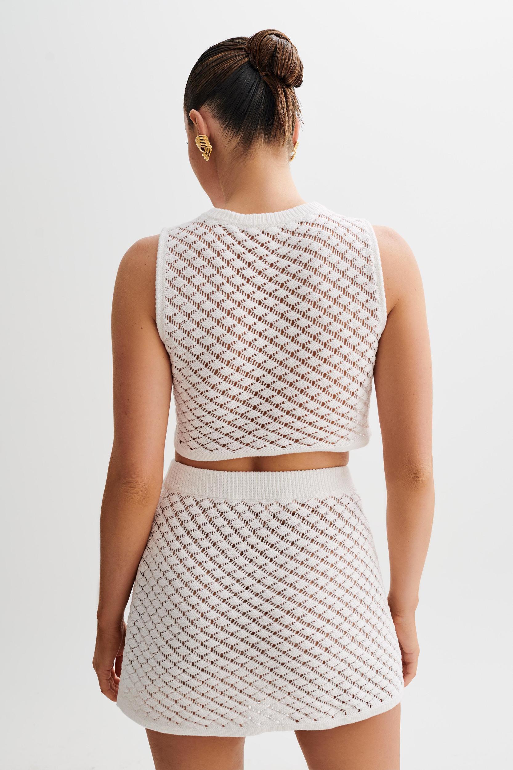 Lorenza Knit A-Line Mini Skirt - Ivory Product Image