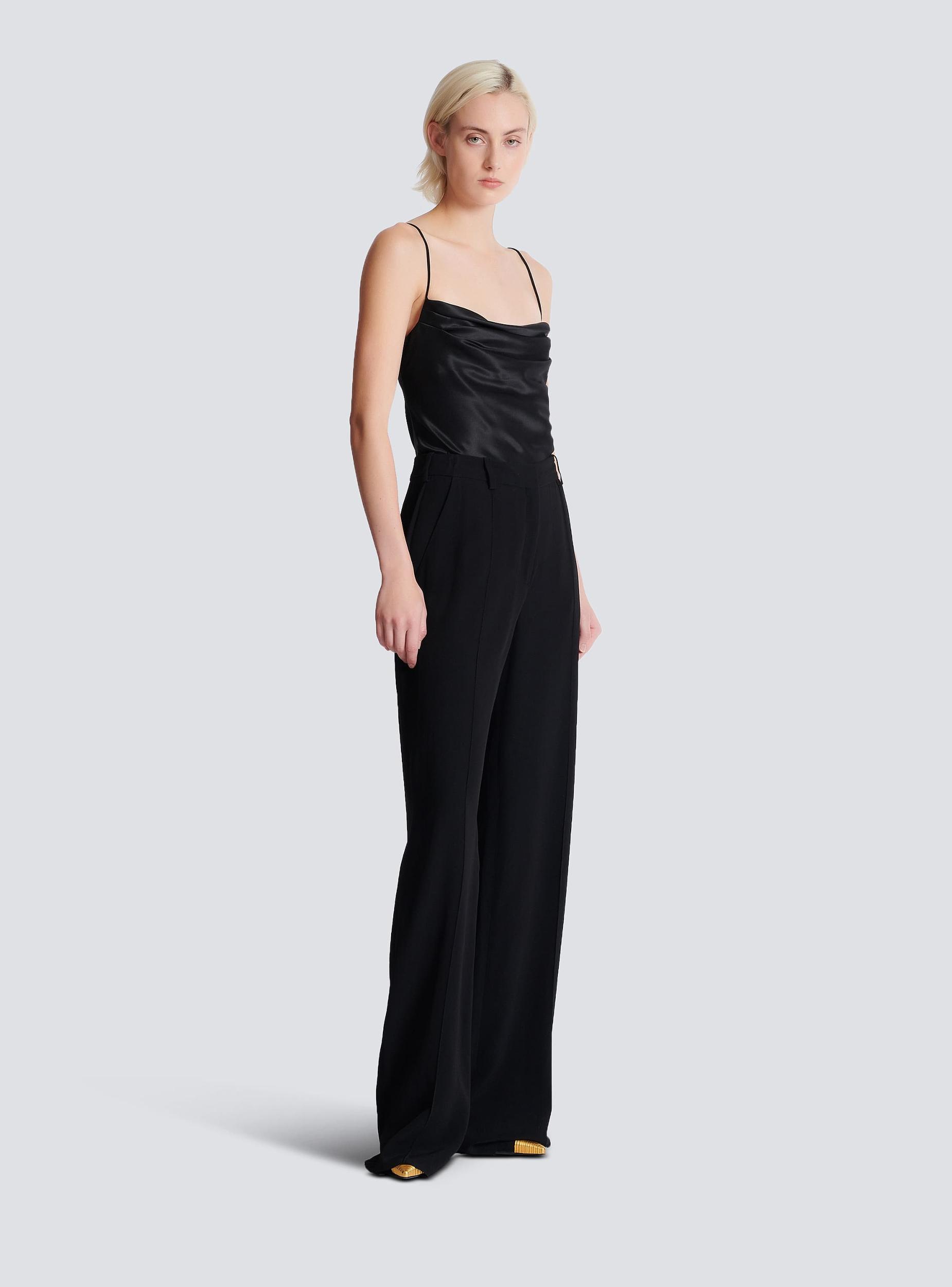 Crepe straight-leg tailored trousers Product Image