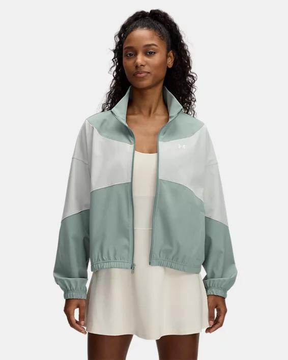 Women's Under Armour Rival Woven Jacket, Size: XXL, Multi Kelly Green Product Image