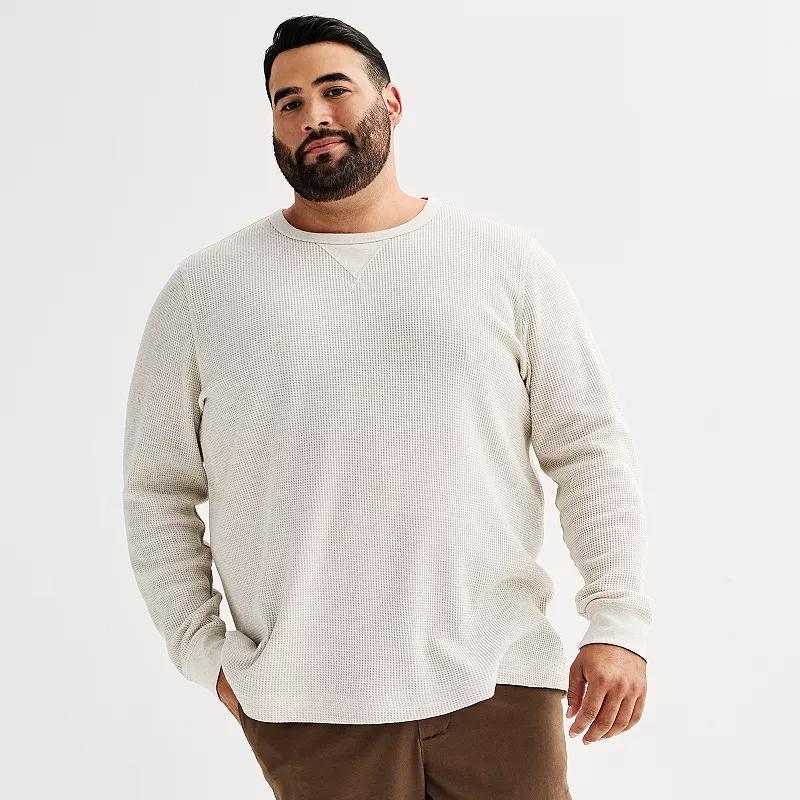 Big & Tall Sonoma Goods For Life® Essential Thermal Long Sleeve Tee, Men's, Size: Medium Tall, Light Grey Grey Product Image