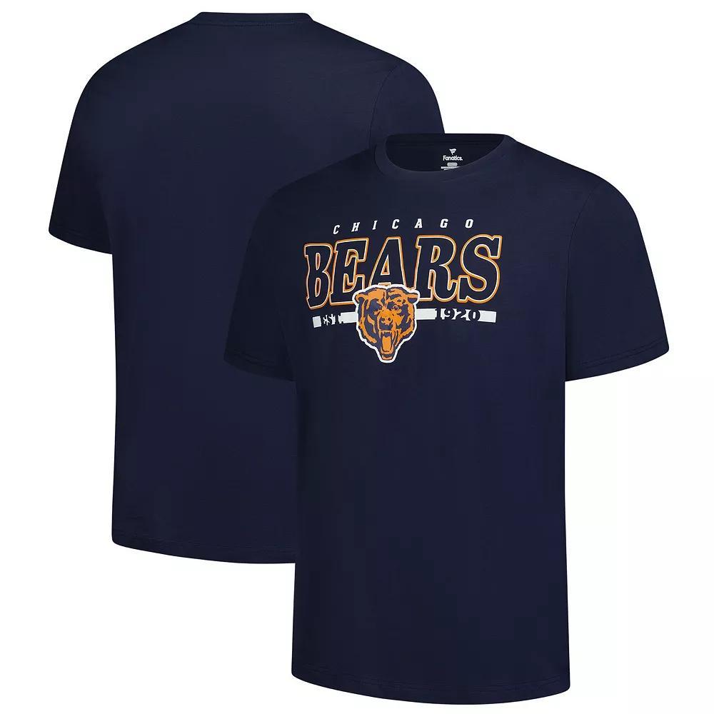 Men's Fanatics  Navy Chicago Bears Combo Up Vintage T-Shirt, Size: 4XL, Blue Product Image