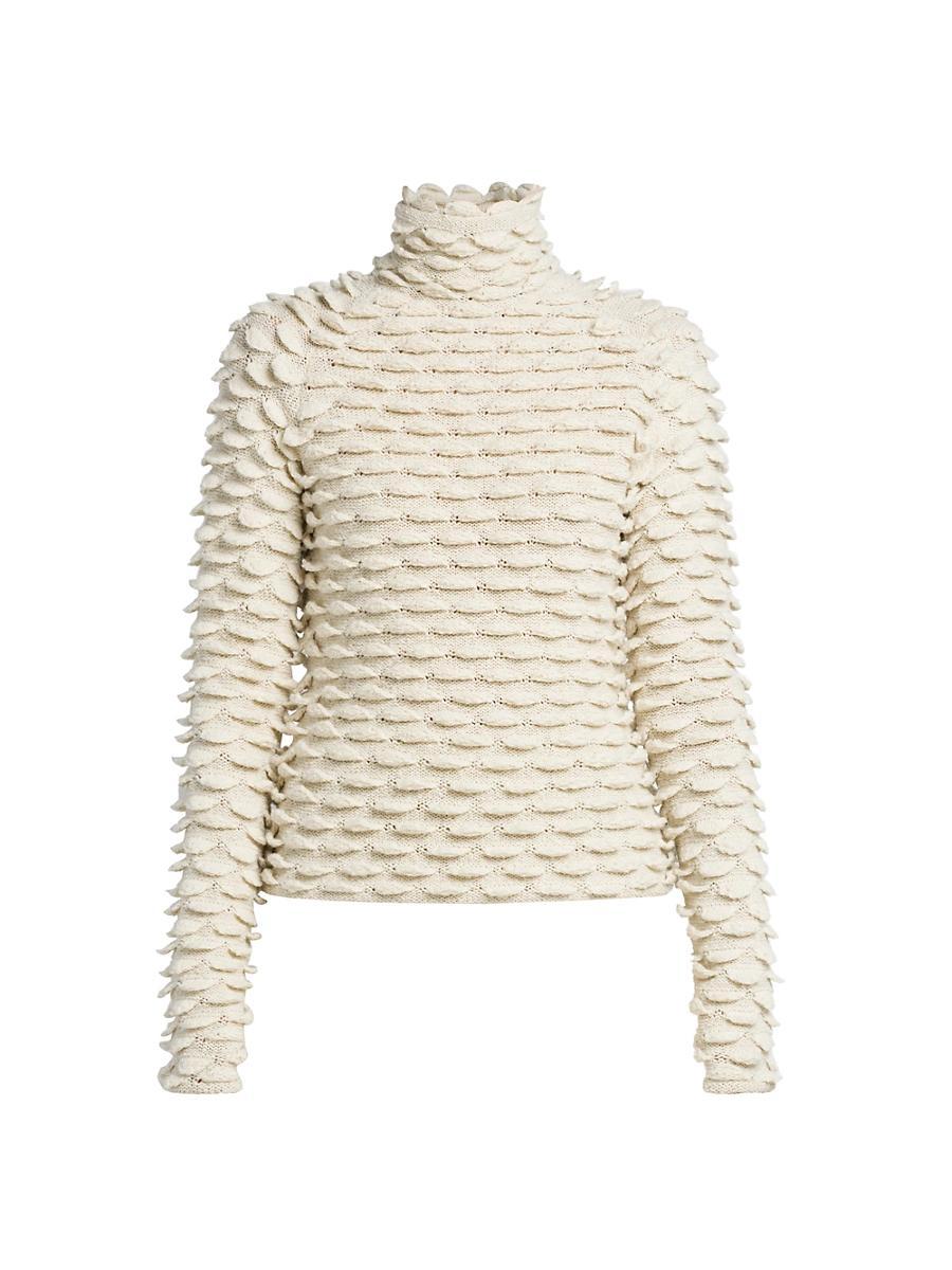Womens Fish Scale Wool-Blend Sweater Product Image