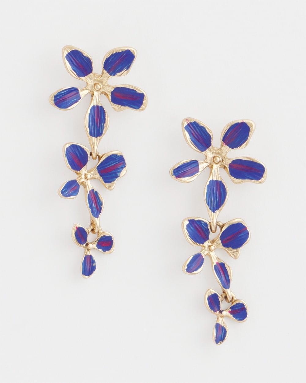 No Droop™ Purple Flower Drop Earrings Product Image