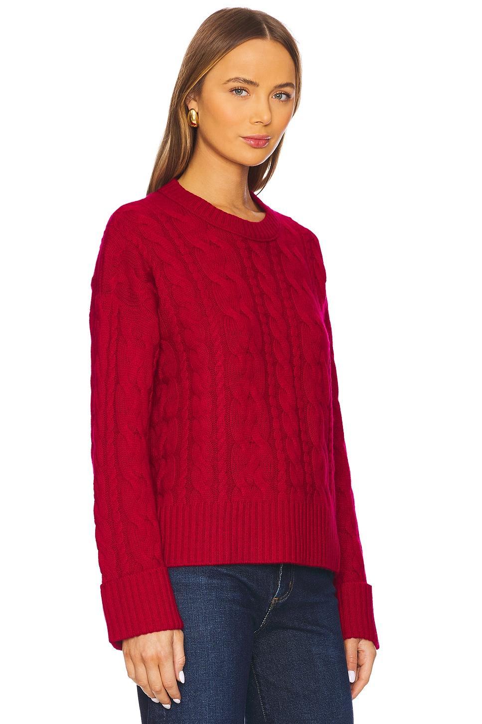 Oversize Cable Crew With Turn Back Cuffs Autumn Cashmere Product Image