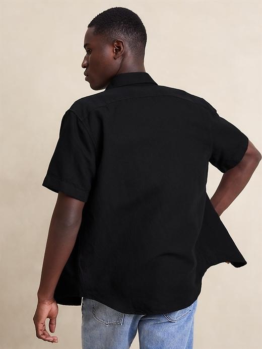 Linen-Cotton Pique Shirt Product Image