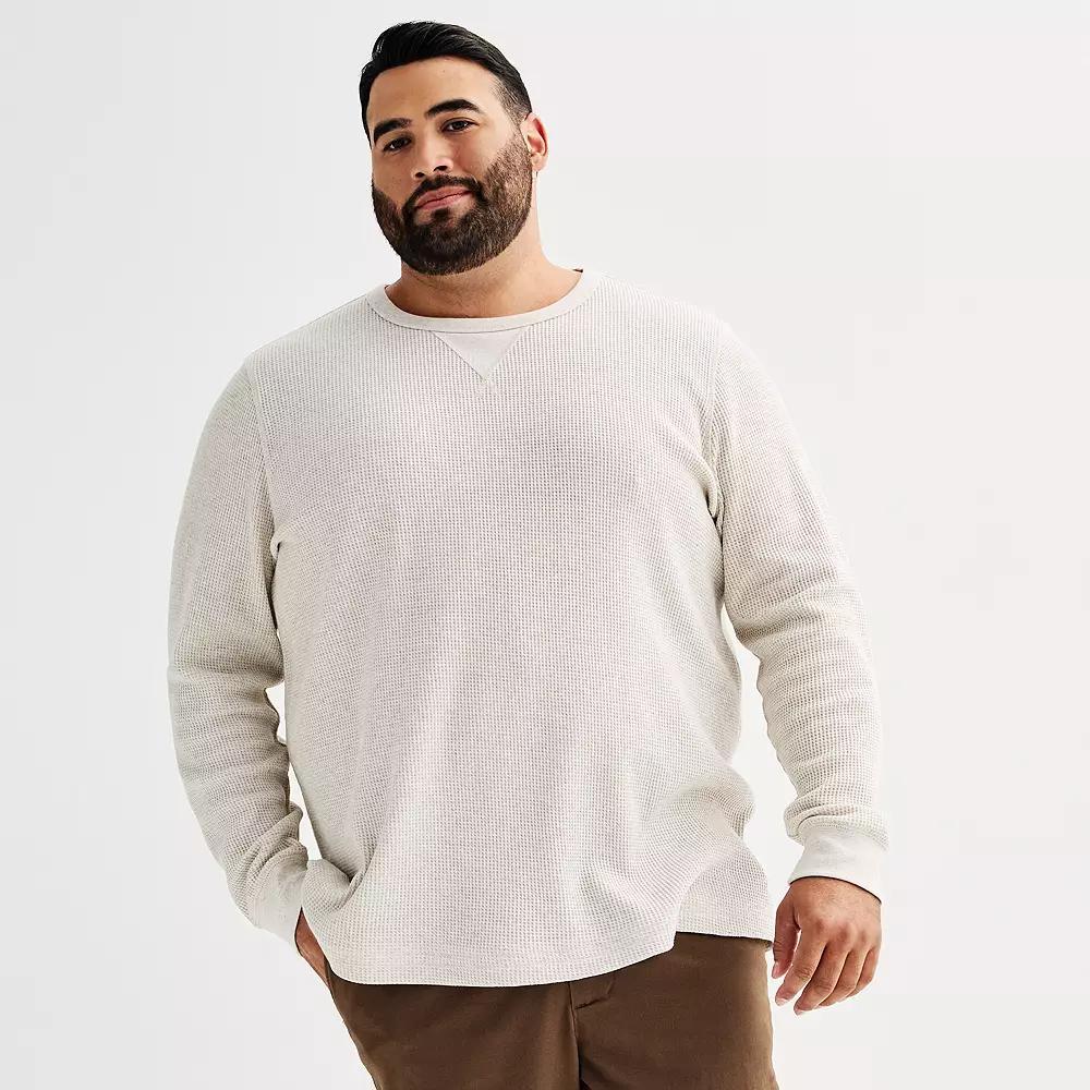 Big & Tall Sonoma Goods For Life® Essential Thermal Long Sleeve Tee, Men's, Size: Medium Tall, Light Grey Grey Product Image