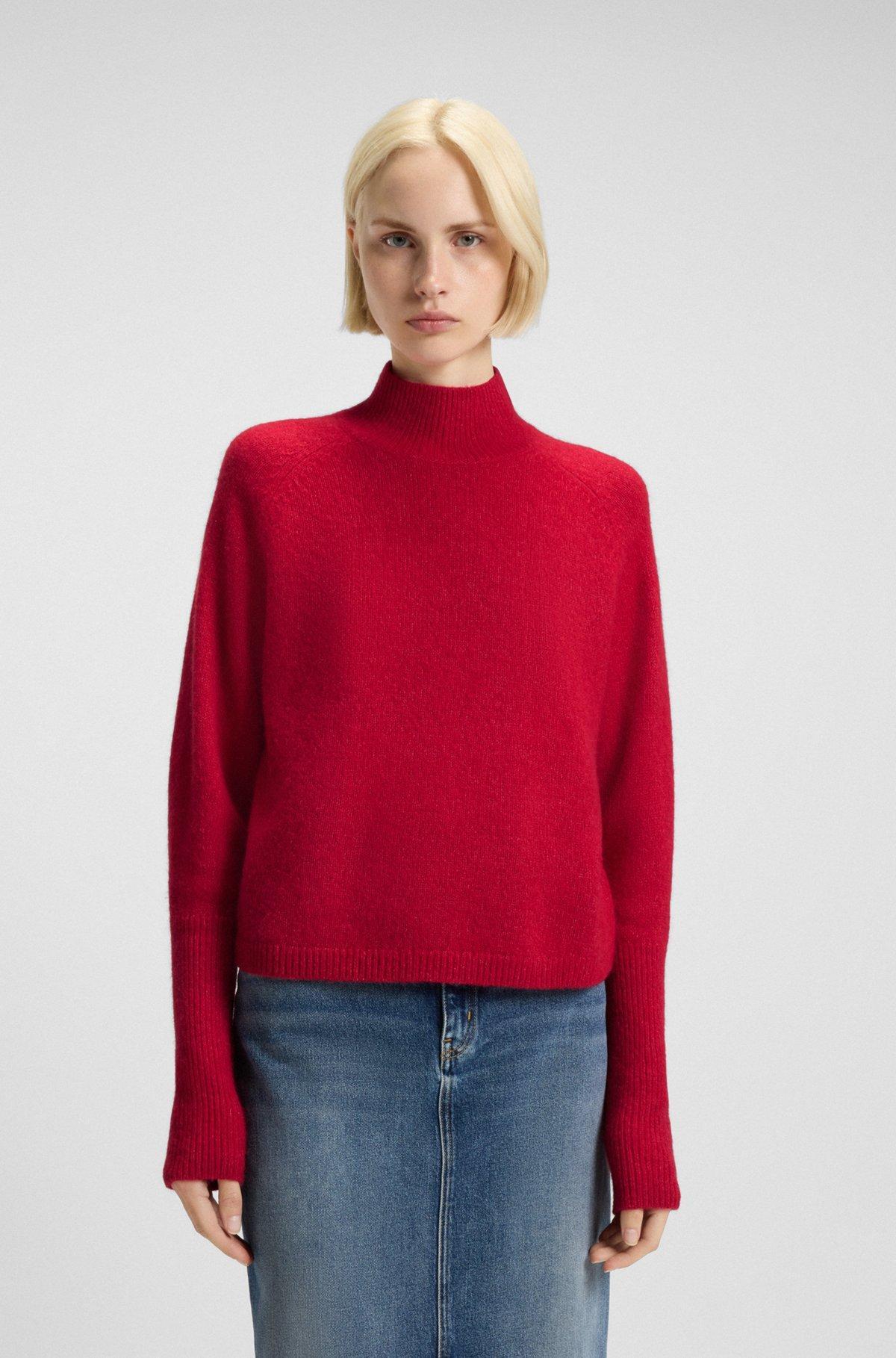 Relaxed-fit mock-neck sweater in a wool blend Product Image