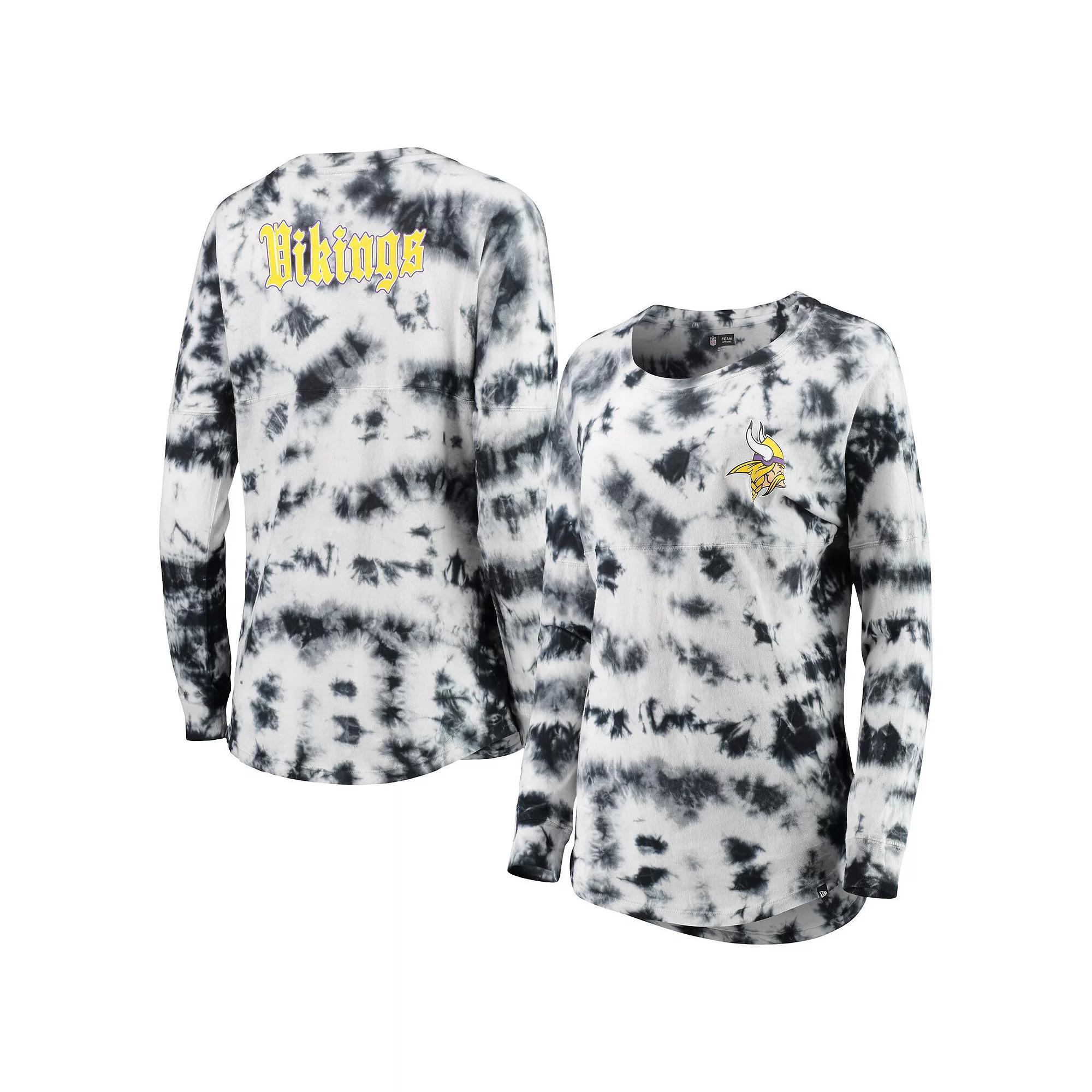 Women's New Era Black Minnesota Vikings Tie-Dye Long Sleeve T-Shirt, Size: XS Product Image