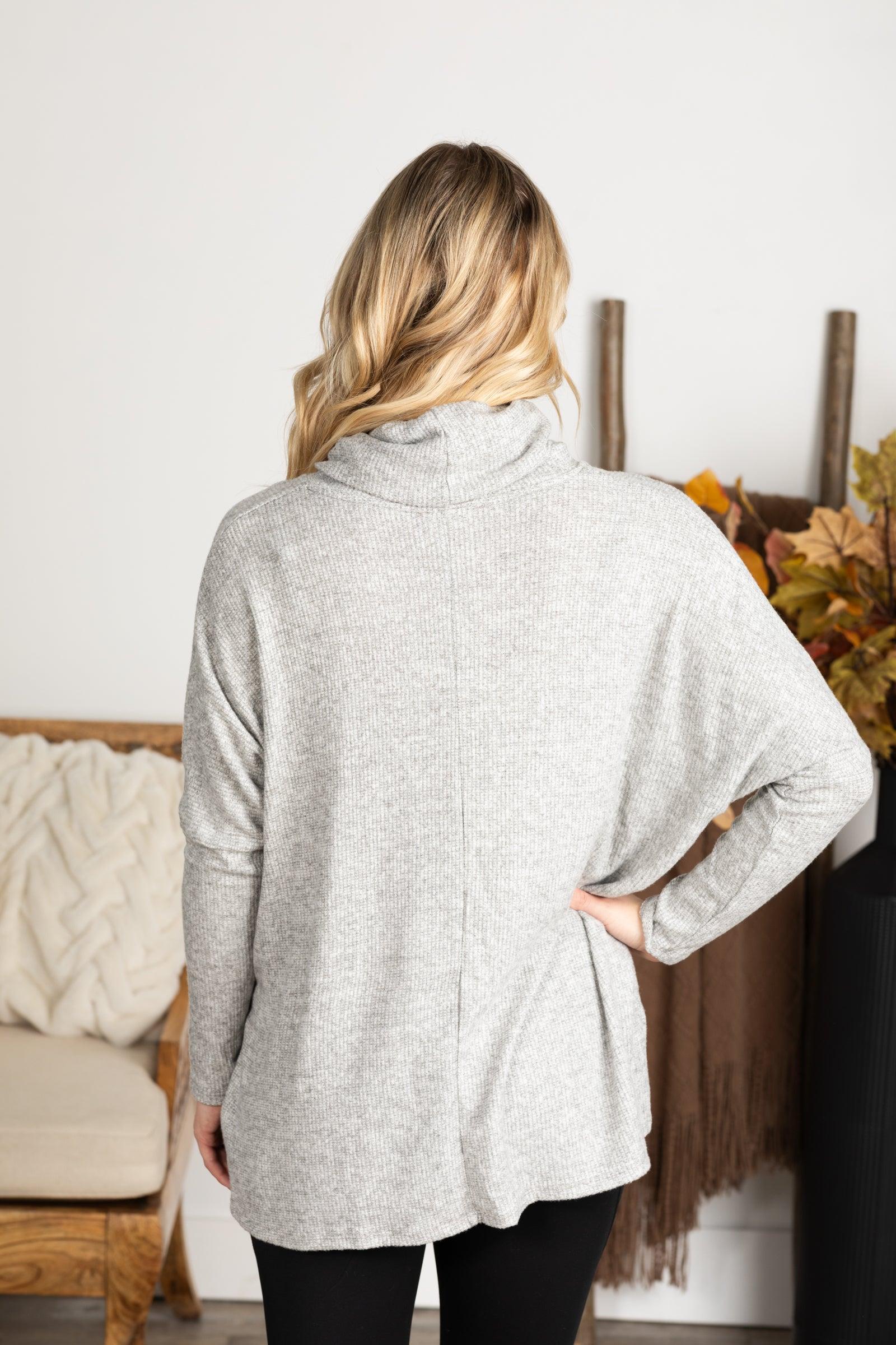 Brushed Knit Cowl Neck Tunic Product Image