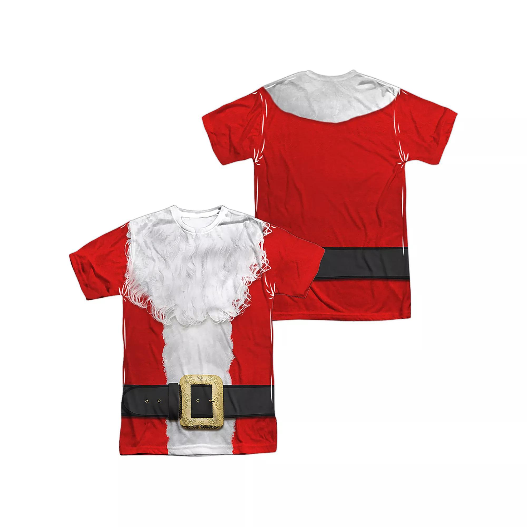Men's Santa Claus Sublimated Graphic Tee, Size: Small, Black Product Image