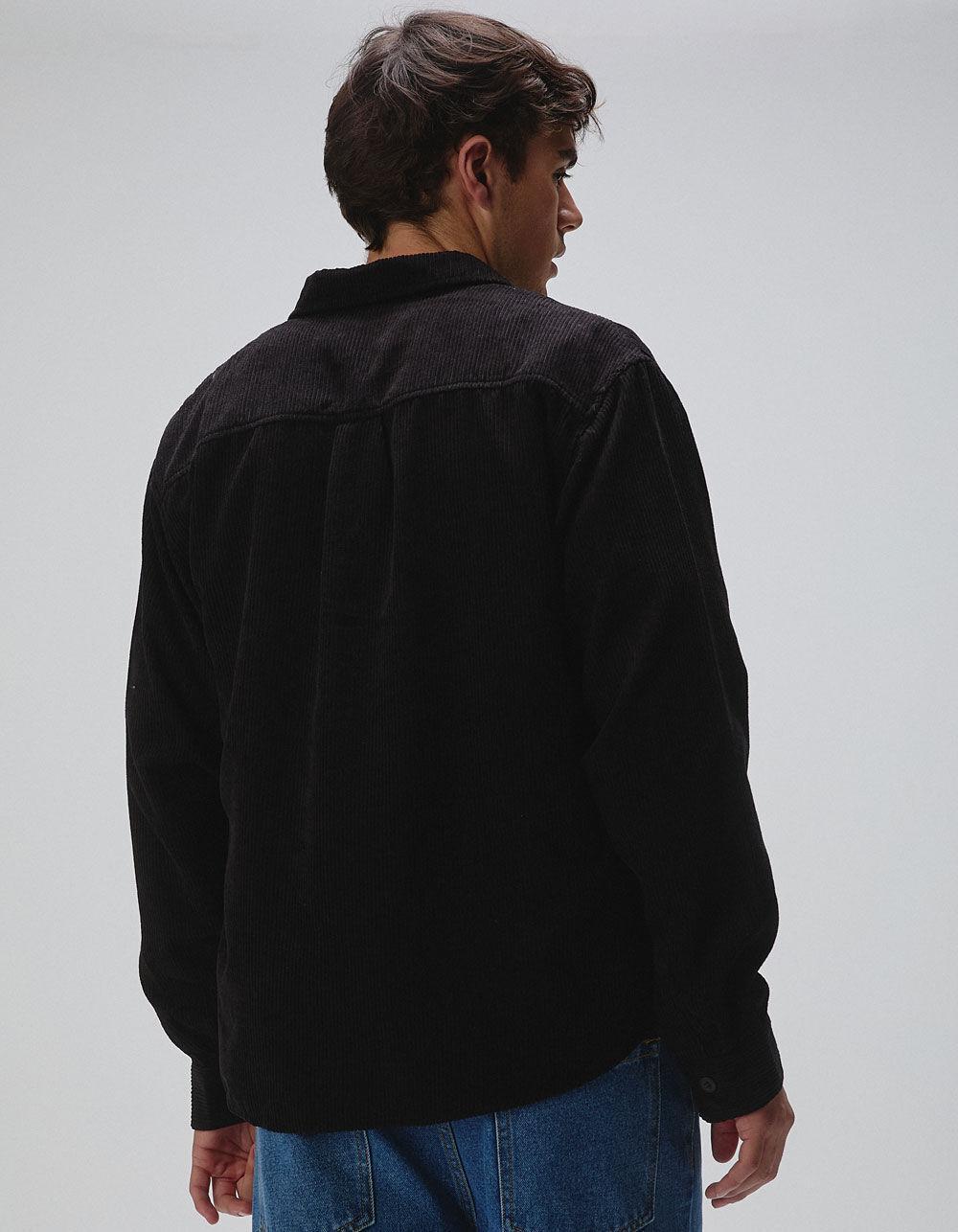 RSQ Mens Oversized Long Sleeve Corduroy Button Up Shirt - BLACK Product Image