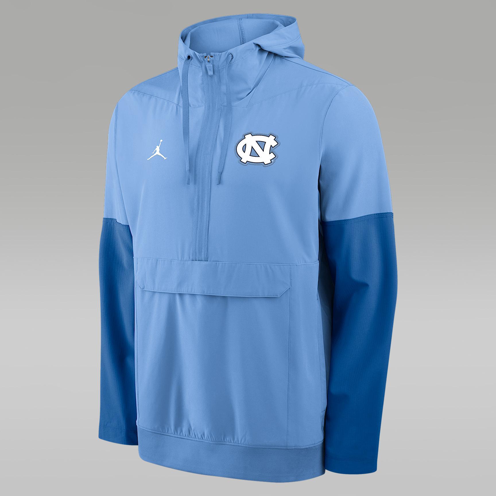 Men's North Carolina Anorak Jordan Brand College 1/2-Zip Hooded Jacket Product Image