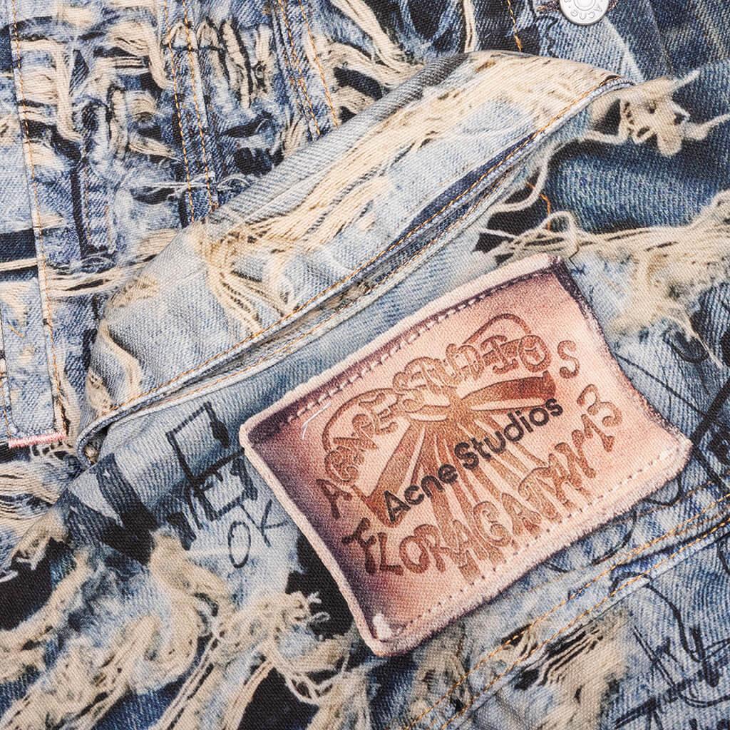 Scribble Denim Jacket - Mid Blue Male Product Image